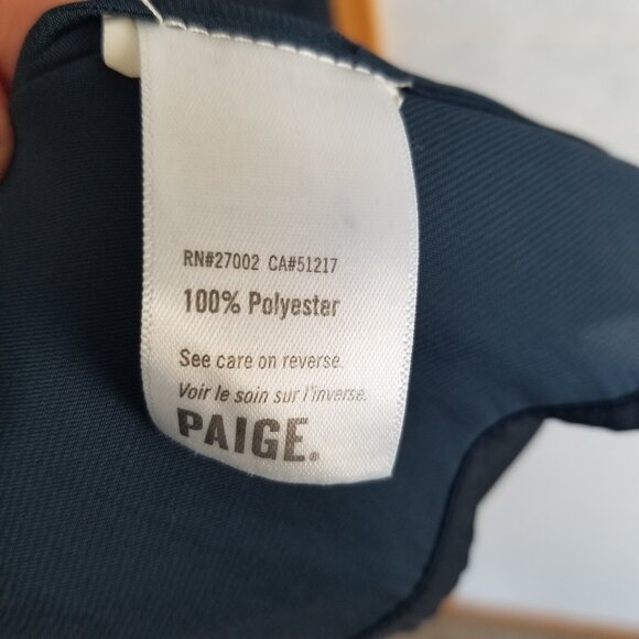 PAIGE Ceres Silky Satin Blouse Top Size XL Dark Navy Midnight Blue Long Sleeves - Picture 6 of 10